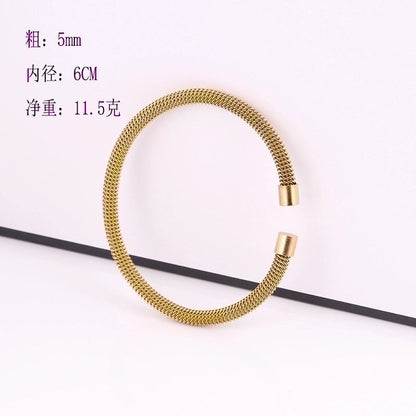 Casual Minimalist Solid Color Stainless Steel Plating Bangle