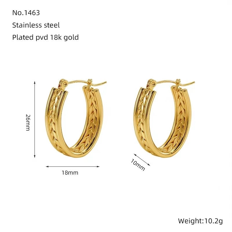1 Pair Minimalist Classic Style Solid Color 304 Stainless Steel 18K Gold Plated Earrings Ear Studs