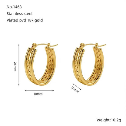 1 Pair Minimalist Classic Style Solid Color 304 Stainless Steel 18K Gold Plated Earrings Ear Studs