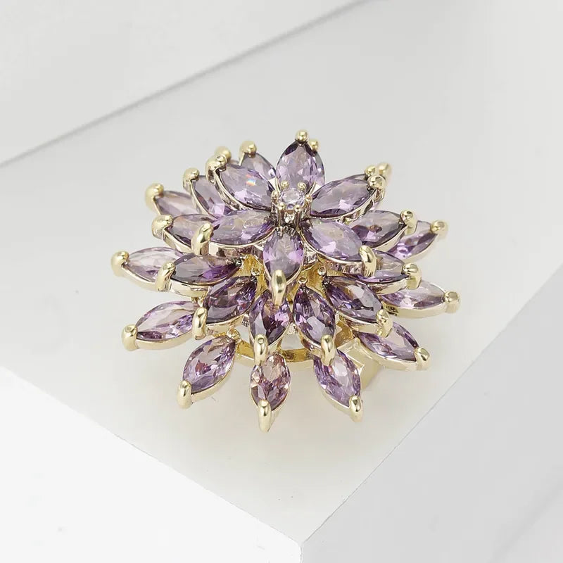 Shiny Pin Snowflake Copper Women's Brooches