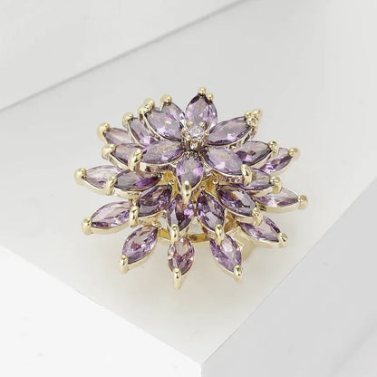 Shiny Pin Snowflake Copper Women's Brooches