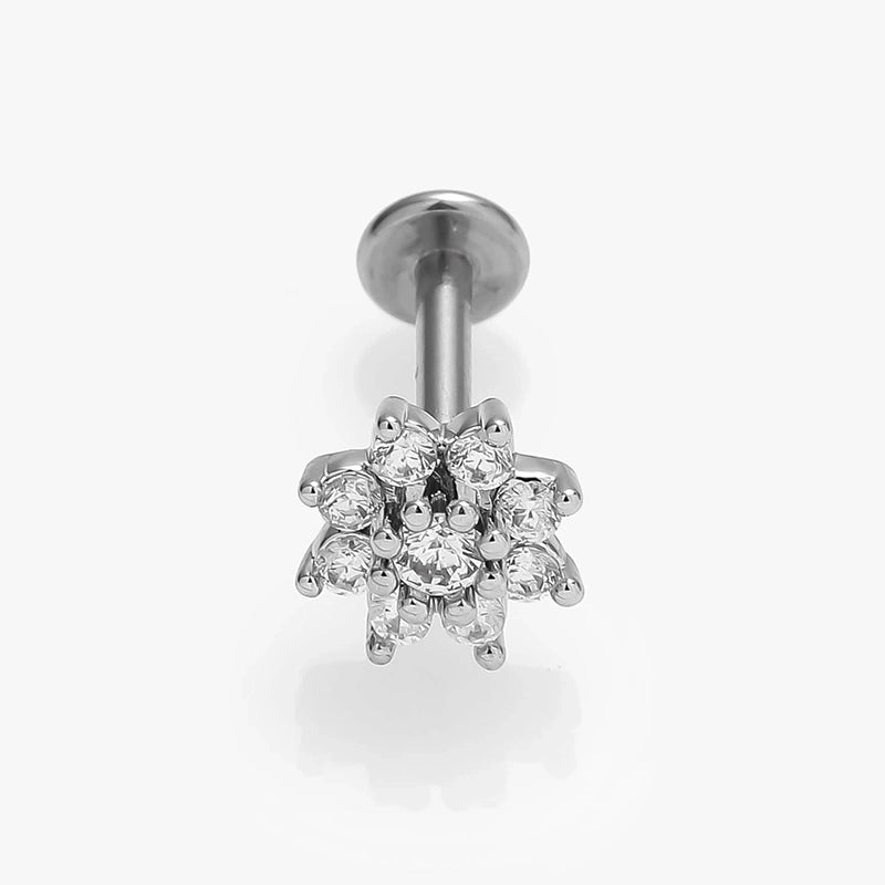 1 Piece Lip Rings Minimalist Commute Leaves Heart Shape Flower 316L Stainless Steel Inlay Zircon 18K Gold Plated Ear Cartilage Rings & Studs