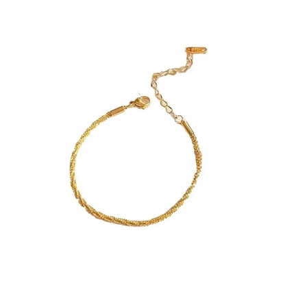 Minimalist Heart Shape Solid Color Titanium Steel 18K Gold Plated Bracelets In Bulk