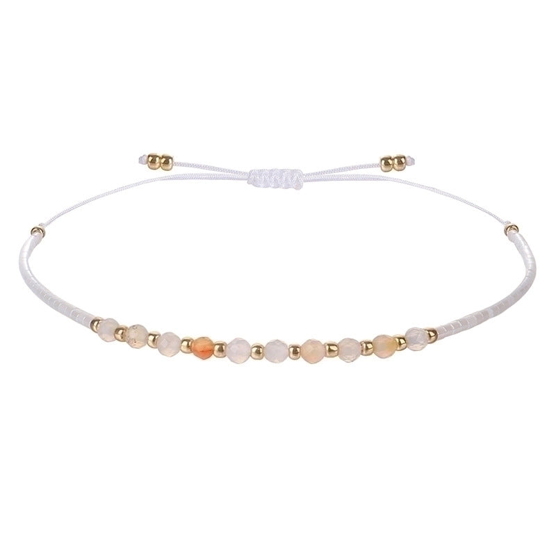 3 Pieces Minimalist Round Bead, Stone Beaded Bracelets