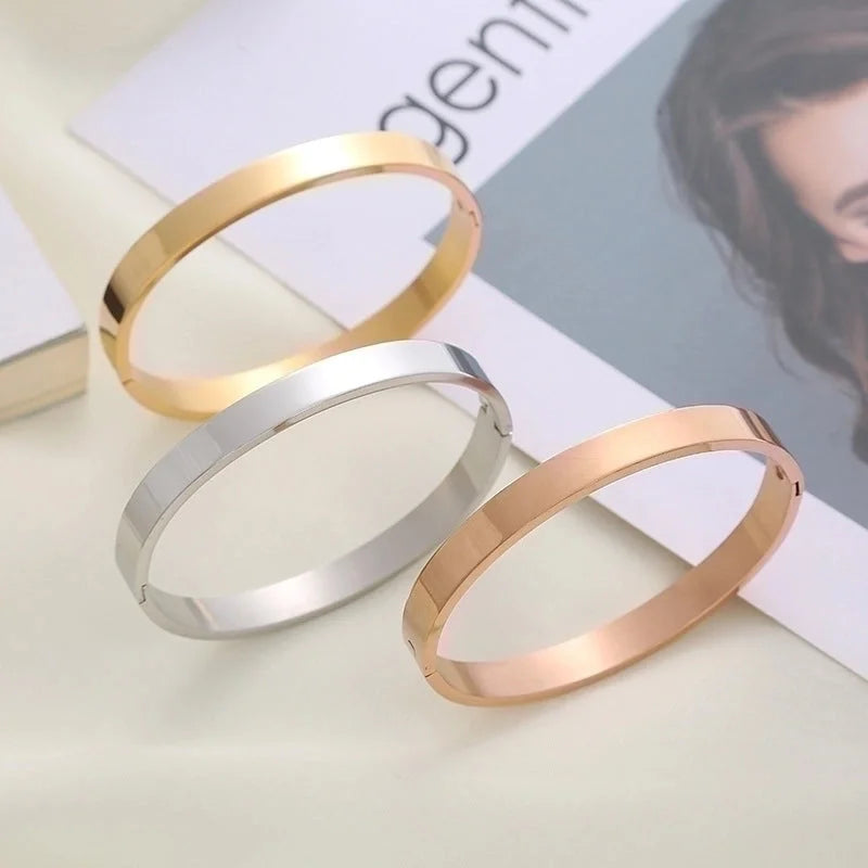 Basic Solid Color Stainless Steel Bangle