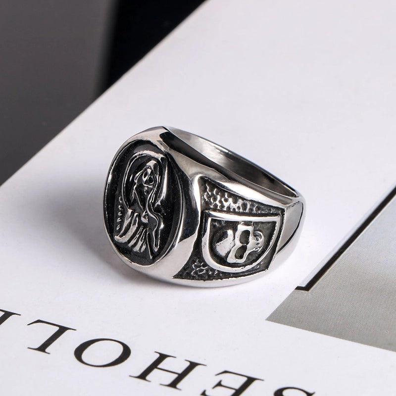 Retro Funny Punk Eye Skull 304 Stainless Steel Polishing Halloween Men's Rings