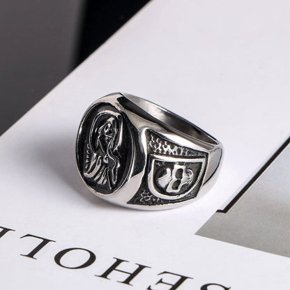 Retro Funny Punk Eye Skull 304 Stainless Steel Polishing Halloween Men's Rings