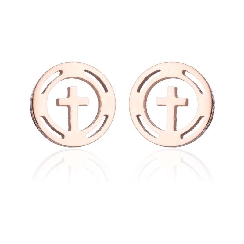 1 Pair Fashion Star Moon Tree Plating Hollow Out 304 Stainless Steel 18K Gold Plated Ear Studs