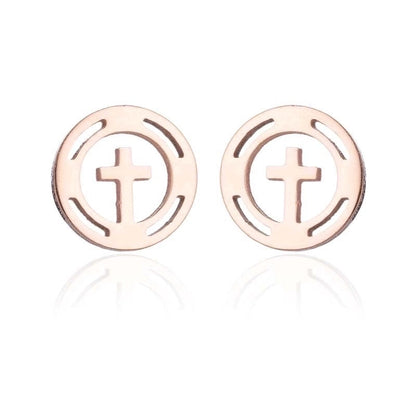 1 Pair Fashion Star Moon Tree Plating Hollow Out 304 Stainless Steel 18K Gold Plated Ear Studs