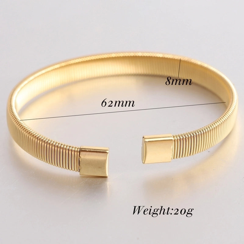 Minimalist Solid Color Titanium Steel Plating Cuff Bracelets