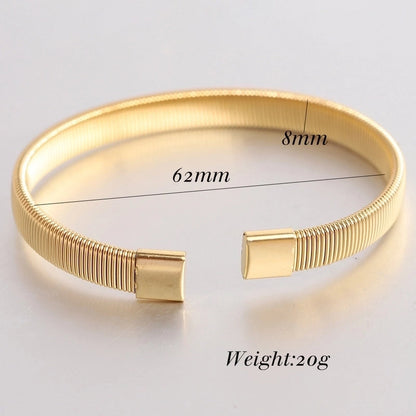 Minimalist Solid Color Titanium Steel Plating Cuff Bracelets