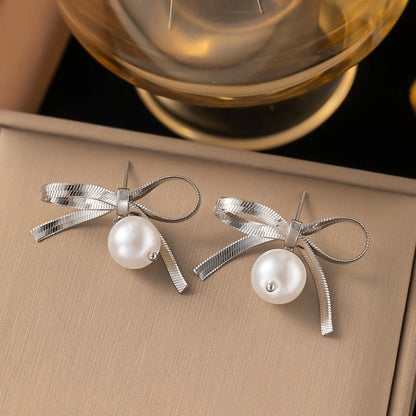 1 Pair Minimalist Star Heart Shape Plating Titanium Steel Drop Earrings Ear Studs