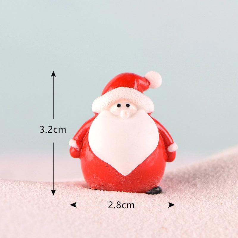 Christmas Snowman Micro Landscape Snow Basin Landscaping Small Ornaments Santa Claus Keychain Pendant Resin Gift