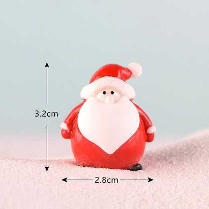 Christmas Snowman Micro Landscape Snow Basin Landscaping Small Ornaments Santa Claus Keychain Pendant Resin Gift