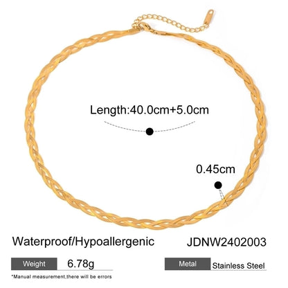 304 Stainless Steel 18K Gold Plated Basic Minimalist Classic Style Plating Solid Color Necklace