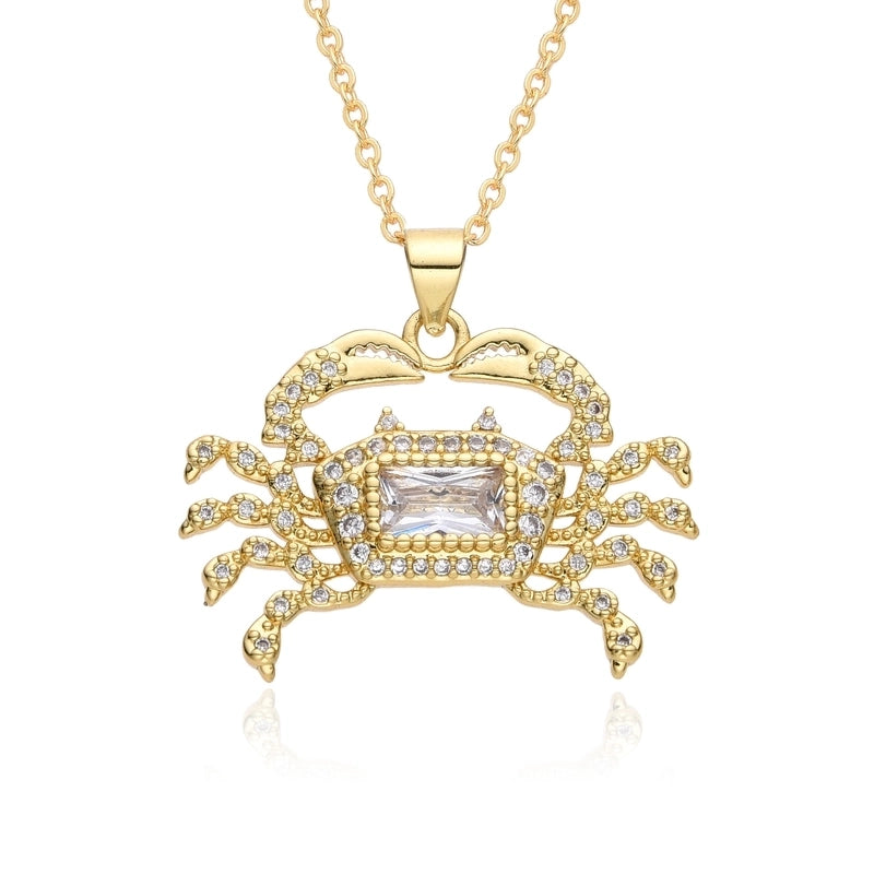 Casual Minimalist Animal Copper Inlay Zircon Necklace