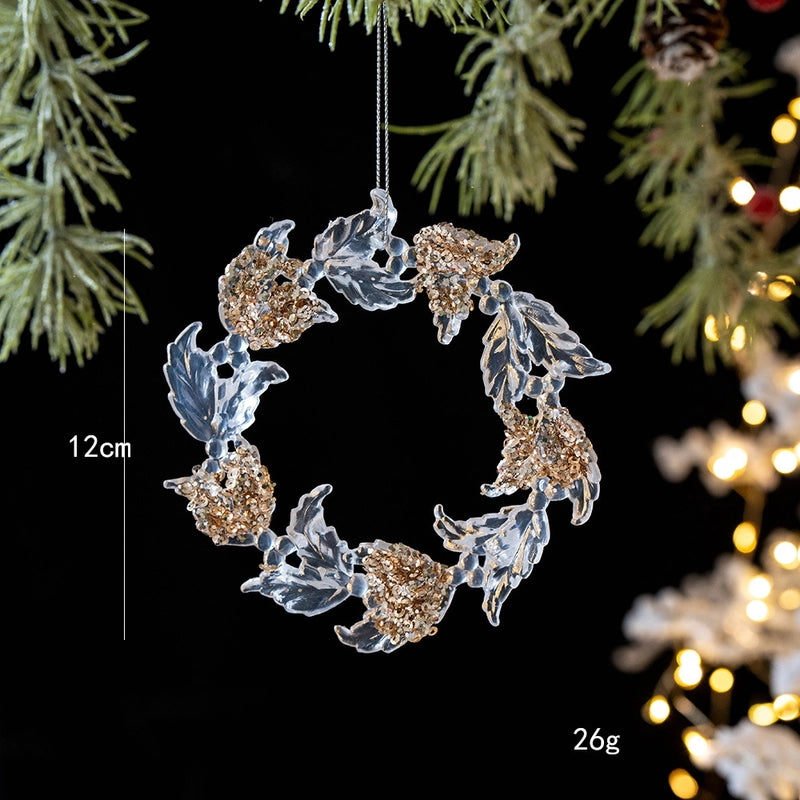 Christmas Minimalist Christmas Tree Snowflake Plastic Party Festival Hanging Ornaments Decorations Hanging Ornaments