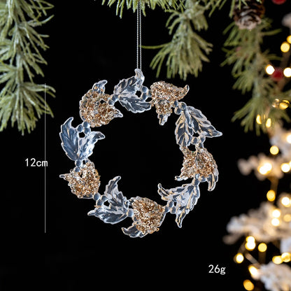 Christmas Minimalist Christmas Tree Snowflake Plastic Party Festival Hanging Ornaments Decorations Hanging Ornaments