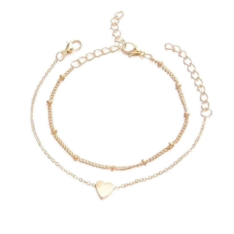 Fashion Heart Shape Alloy Titanium Steel Plating Rhinestones Artificial Pearls Women\'S Bracelets