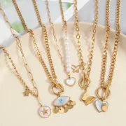 Sweet Minimalist Devil's Eye Titanium Steel Plating Pendant Necklace