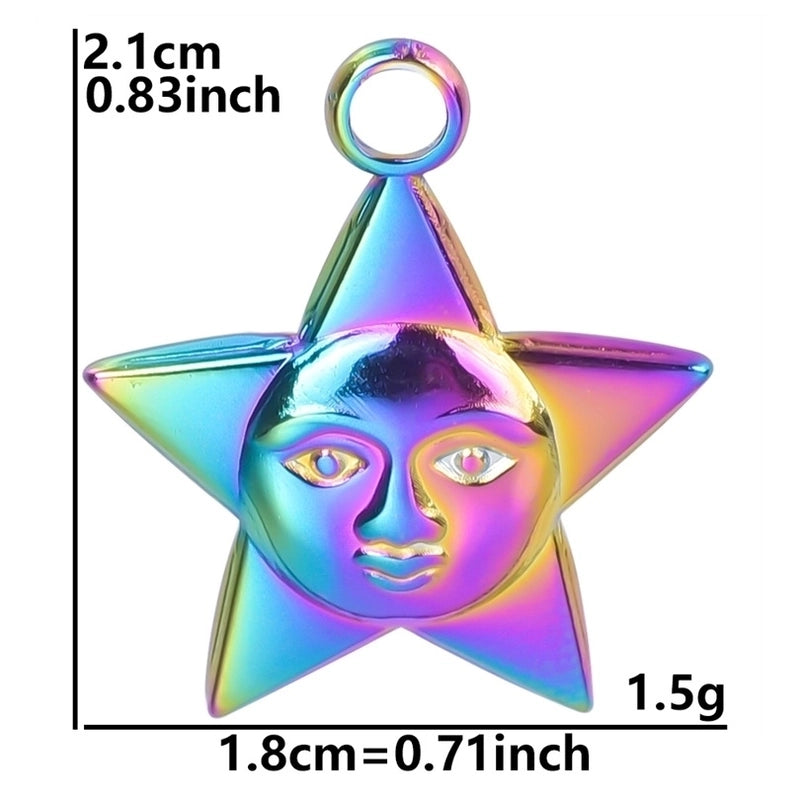 2 Pieces Minimalist Pentagram 304 Stainless Steel Plating Pendant Necklace