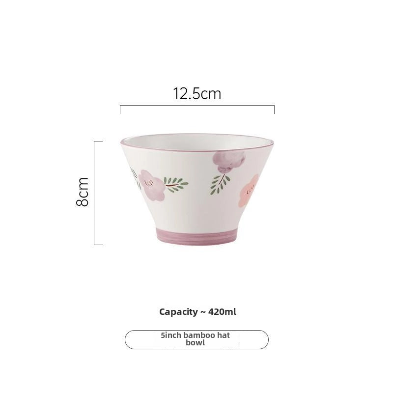 Purple Ceramic Bowl And Dish Set Household Japanese Style Bowl And Dish Fresh Dinner Housewarming Dish Bowl And Chopsticks Set