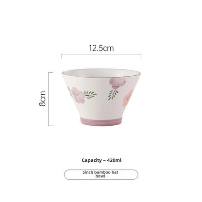 Purple Ceramic Bowl And Dish Set Household Japanese Style Bowl And Dish Fresh Dinner Housewarming Dish Bowl And Chopsticks Set