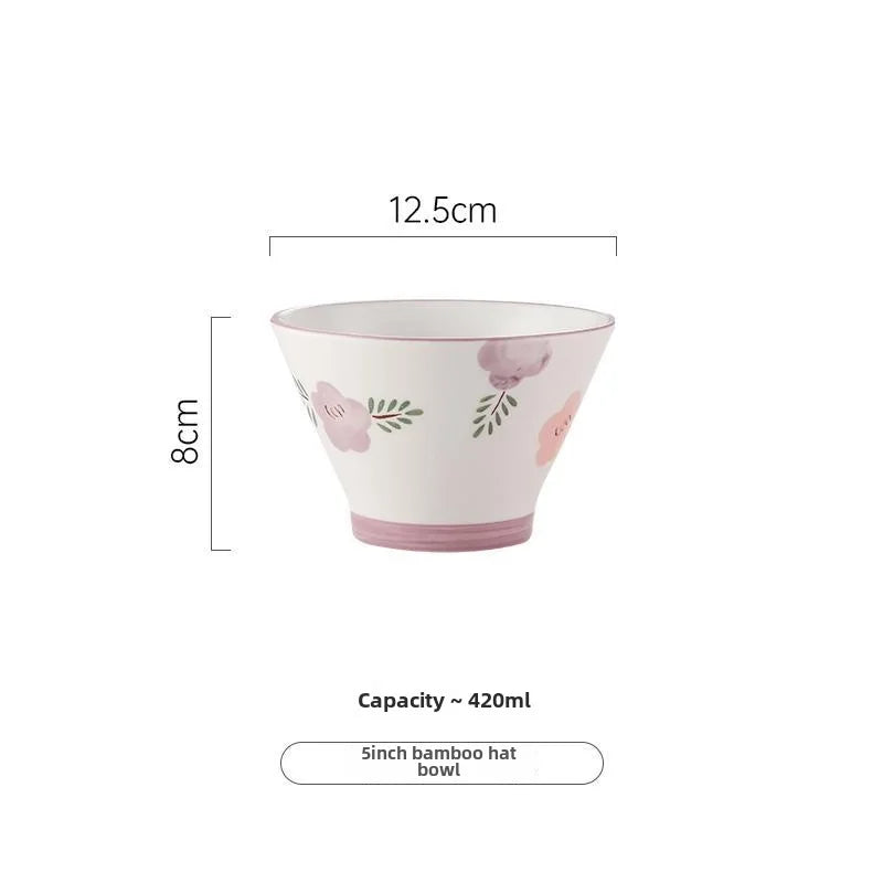 Purple Ceramic Bowl And Dish Set Household Japanese Style Bowl And Dish Fresh Dinner Housewarming Dish Bowl And Chopsticks Set