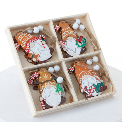 Christmas Cartoon Style Cute Gingerbread Doll Wood Festival Hanging Ornaments Decorations Hanging Ornaments