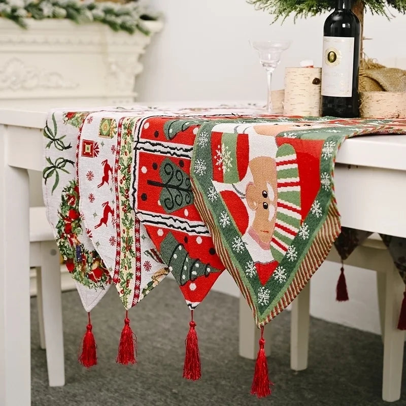 New Christmas Decoration Knitted Cloth Table Runner Creative Christmas Table Decoration
