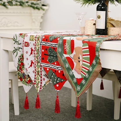 New Christmas Decoration Knitted Cloth Table Runner Creative Christmas Table Decoration
