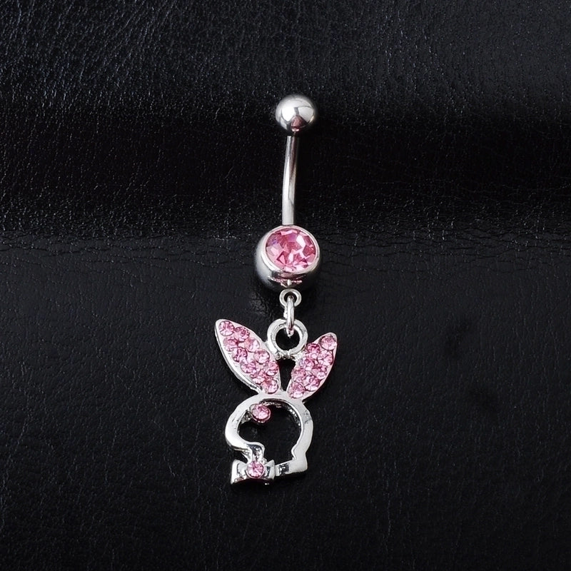 Piercing Jewelry Diamond Rabbit Belly Ring Multi-color Navel Stud