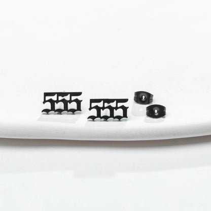 1 Pair Minimalist Number Plating Hollow Out 304 Stainless Steel 18K Gold Plated Ear Studs