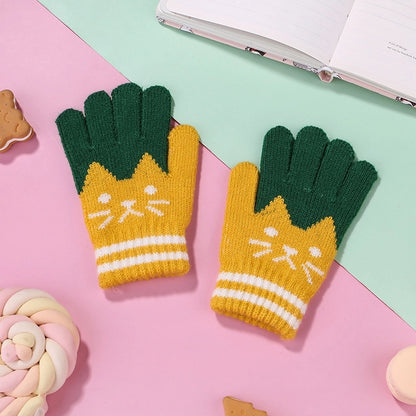 Children Unisex Cute Cat Elk Gloves