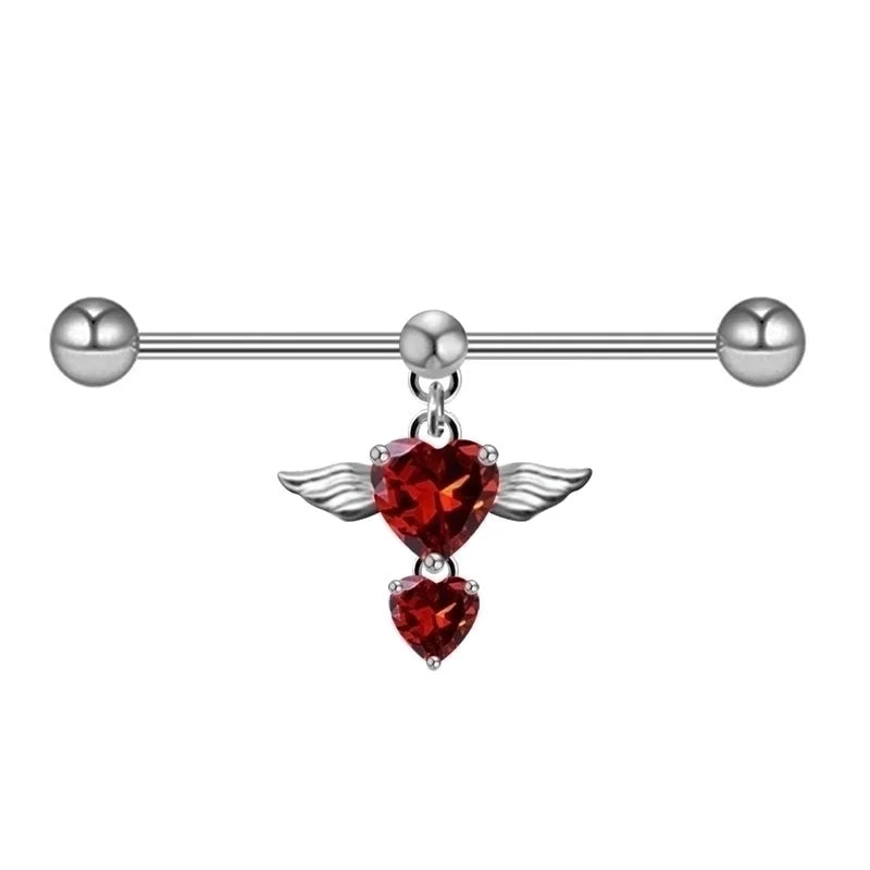 1 Piece Novelty Fruit Snowflake Plating Inlay Stainless Steel Alloy Steel Zircon White Gold Plated Silver Plated Cartilage Earrings