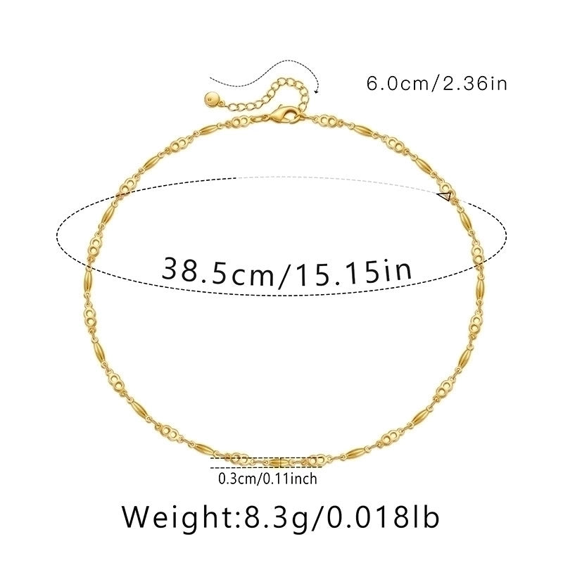 Ig Style Minimalist Solid Color Copper Plating Chain 18k Gold Plated Necklace