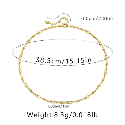 Ig Style Minimalist Solid Color Copper Plating Chain 18k Gold Plated Necklace