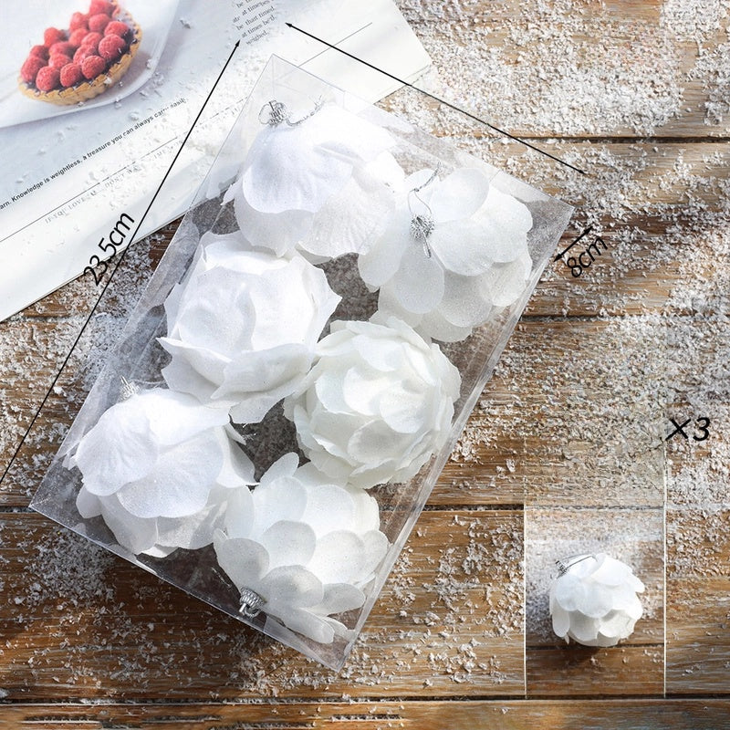 Plastic Ball Christmas Ball Petal Glitter White Foam Ball Christmas Decorations Christmas Tree Decoration Pendant