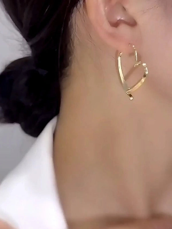 1 Pair Cute Sweet Heart Shape Bow Knot Imitation Pearl Alloy Copper Drop Earrings