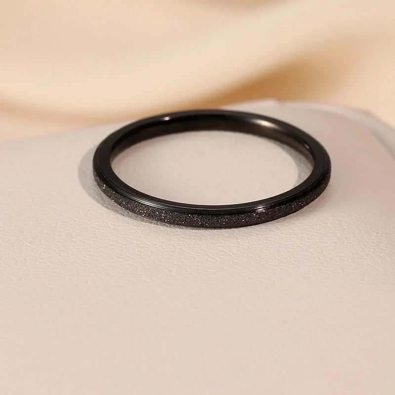 Minimalist Waves Stainless Steel Plating Rings