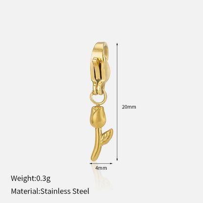 Casual Minimalist Heart Shape Flower 304 Stainless Steel Artificial Rhinestones Zircon 18K Gold Plated Polishing Inlay Bracelets Necklace