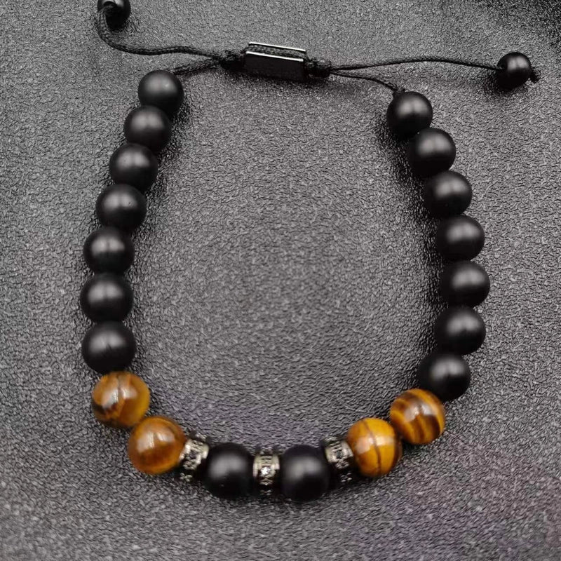 Popular Birthday Gift Bracelet Christmas Gift Jewelry Tiger Eye Stone Frosted Stone Men's Bracelet