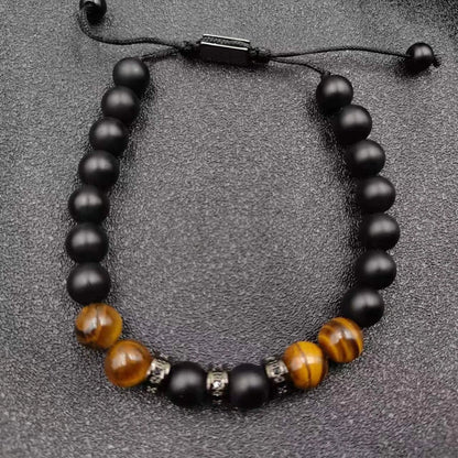 Popular Birthday Gift Bracelet Christmas Gift Jewelry Tiger Eye Stone Frosted Stone Men's Bracelet