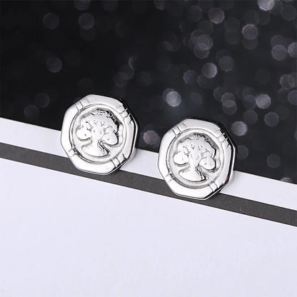Simple Titanium Steel Tree Of Life Earrings For Female Students Christmas Gift