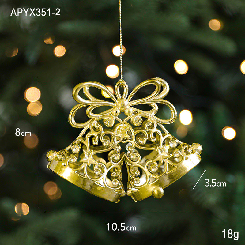 Christmas Gold Christmas Tree Ornaments Snowflake Crystal Shoes Reindeer Pendants Electroplated Accessories Pendants