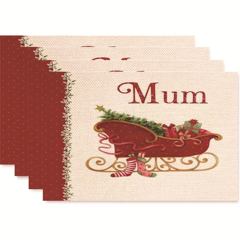 Christmas Nordic Style Christmas Tree Bow Knot Snowflake Linen Cotton And Linen Placemat