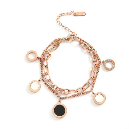 Women Geometric Titanium Steel 18K Gold Plated Bracelets