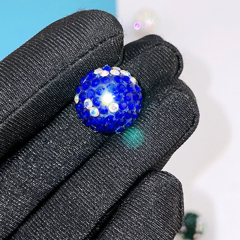 K16 Stars Diamond Ball Color Straight Hole Soft Clay Beads Mobile Phone Chain Bag Chain Diy Jewelry Accessories Beaded