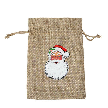 Christmas Nordic Style Cute Modern Style Christmas Tree Snowman Snowflake Imitated Hemp Party Festival Candy Bag