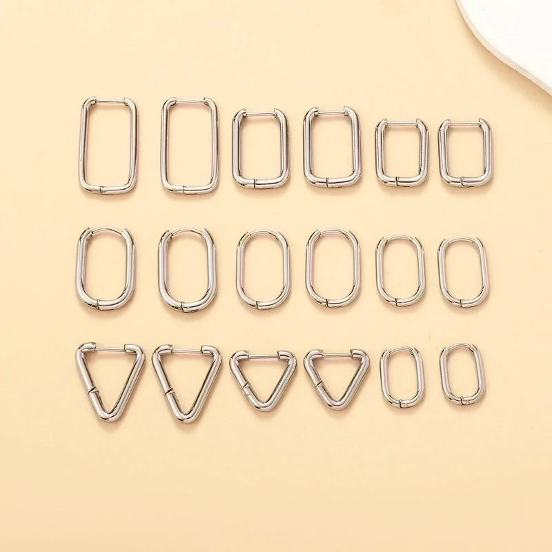 Minimalist Geometric Stainless Steel Earrings 1 Pair